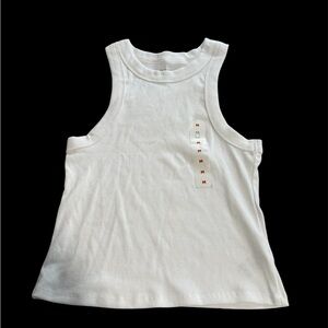 Old Navy White Cropped Tank Top with Fitted Silhouette